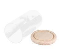 SUPVOX Dôme de Verre Couverture du Dôme Fleuri Saint-Valentin, Cloche Transparente 9x24cm Socle en Bois Antidérapant, pour Créations DIY et Décoration
