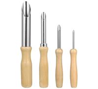 SUPVOX Ensemble D'outils pour Poterie 4 Pièces en Bois et Métal pour Sculpture Argile, Découpe et Perforation, pour Potiers et Étudiants en Sculpture