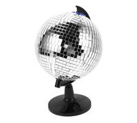 SUPVOX Globe Décoratif Argenté Rotatif en Plastique et Verre, Style Artistique Créatif, Accessoire Bureau pour Étude et Décoration Originale
