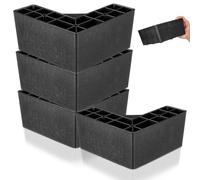 SUPVOX Lot de Quatre Pieds en Plastique Noir en Forme de L, Rehausseurs Robustes pour Meubles, Lave-Linge et Lits, Protection Antidérapante et Prévention des Dommages au Sol