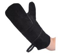 SUPVOX Moufles Chaleur de Soudure à Cuir Résistants pour Barbecue | Noirs, Ignifugés et Solide, Usage Cheminée et Poêle, Protection Main et Peau, Prise Pot Holder