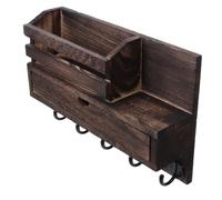 SUPVOX Organisateur Mural en Bois avec 5 Crochets et Tiroir pour Entrée | Porte-lettres, Fente Courrier, Montage Mural, la Cuisine et Hall, Rangement Compact, Surfaces Dégagées