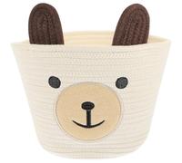 SUPVOX Panier de Rangement Ours Tressé en Corde de Coton pour Bureau | Design Cartoon Mignon, Beige, Organise Vos Petits Objets, Convient à Chambre Salon