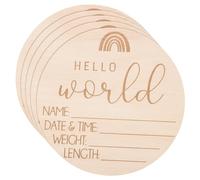 SUPVOX Panneaux D'annonce De Naissance Bébé En Bois 5 Pcs Arc-en-ciel Décoration Chambre -né Cartes Nom Bébé Pour Baby Shower Accessoires Photo