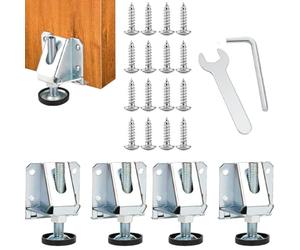 SUPVOX Pieds de Table Réglables en Métal Argenté, Protection Contre L'humidité Le Bruit, Lot de 4 Vis de Réglage pour Supports et Bibliothèques