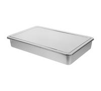 SUPVOX Plat à Four Rectangulaire Cuisson et Conservation des Aliments en Acier Inoxydable 43x28x6 Cm avec Couvercle Hermétique, Moule à Gâteau et Brownie Ustensile pour Four Grille
