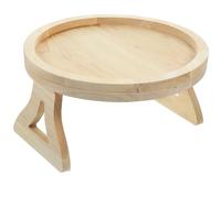 SUPVOX Plateau en Bois Multifonction, Plateau Porte-gobelet pour Canapé, Rond, Pliable, Stable, Maison
