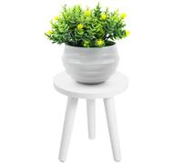 SUPVOX Porte-Plante en Bois Massif Blanc - Support de Pot de Fleurs Design Scandinave 20x22 cm - Petit Tabouret Décoratif Amovible pour Salon Balcon et Jardin
