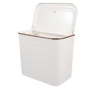 SUPVOX Poubelle Murale Cuisine 7 L en Plastique Blanc avec Couvercle | Format Suspendu, Design Minimaliste, Usage Maison Cuisine, Limite les Nettoyages Fréquents
