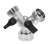 SUPVOX Répartiteur 1 en Y de Commande D’arrosage Tuyau Double Pouce | Connexion Étanche, Nickel Cuivre ABS Caoutchouc, pour Jardins et Terres Agricoles, Argenté
