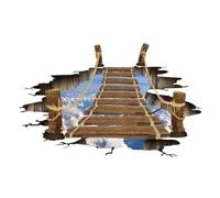 SUPVOX Tapis de Sol antidérapant pour Salon Effet Trompe-l'œil en PVC 3D Pont en Bois décoration intérieure