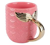 SUPVOX Tasse à Café Facile à Saisir en Céramique Rose avec Poignée Queue de Sirène pour Boissons Chaudes et Froides Lors des Fêtes et Anniversaires