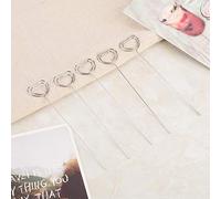 SUPYINI 100 Pinces à Mémo en Forme de Cœur, Support D'affichage de Notes D'images en Papier Métallique pour Bureau à Domicile