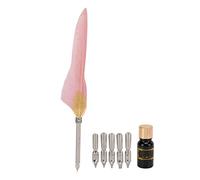 SUPYINI Ensemble de Stylos Plume au Design Creux Rétro, Pointe Plate de 1 | Plume en Acier Inoxydable, Design débranché, Vraies Plumes, Papeterie Artistique, Cadeau pour les Amateurs D'écriture