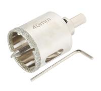 SUQIN Scie Cloche Diamantée 40 mm Avec Foret Guidage De Centrage,Scie Cloche Carrelage、Foret Trépan Diamant pour Carrelage Pour Percer Verre, Carrelage, Céramique, Marbre, Granit