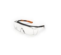 Univet 5X7 5X7-01-00 Surlunettes avec protection anti-buée, avec protection UV noir, orange EN 166 DIN 166