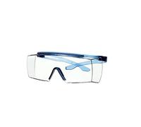 3M Surlunettes de sécurité SecureFit 3700 branches bleues, anti-rayures+ (K), écran transparent, x20