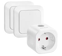 SURAIELEC Lot de 2 prises télécommandées 16 A 3680 W 30 m | Interrupteur mural sans fil pour éclairage intérieur, portée de 30 m, certifié CE et RoHS