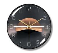 Surakey Horloge Murale Silencieuse Grande 30cm Ronde Horloge Numérique à Quartz Horloge Lumineuse de Nuit Horloge Design Moderne pour Salon, Bureau, Chambre à Coucher, Cuisine, Noir Type 7