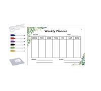 Surakey Transparent Tableau Planning Semaine Effacable Mural, Acrylique Planificateur Familial, Planificateur Hebdomadaire Suspendu, pour to Do List/Taches Menageres/Examens, avec 6 Marqueurs Type 7