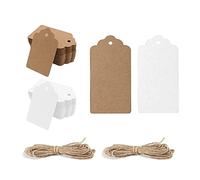 SURALIN 100pcs 3x5cm Étiquettes Dragees Baptême, Mariage Étiquettes Personnalisées Papier Kraft