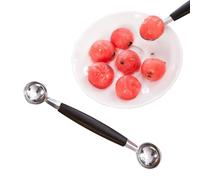 SURALIN 1PCS Paquet de Cuillère À Boule de Melon À Fruits Double Face, 18 cm Cuillère Parisienne de Melon 2 en 1 Cuillère À Boule en Acier Inoxydable