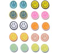 SURALIN Lot de 20 aimants émaillés pour réfrigérateur, magnet frigo à motifs de visages souriants, ensemble de décoration magnétique colorée