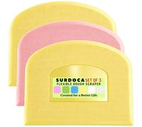 SURDOCA Corne Patisserie Coupe Pate Pain - 3P 4.7x3.7'' Antidérapante Plastique Sans BPA Bord et Coin Tranchants Souple Racloir Coupe Pate Patisserie - Accessoires de Décoration Outils de Modelage