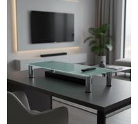 Surélévation de moniteur Rehausse de bureau Support d'écran blanc 100x17x35cm