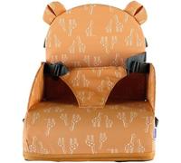 Suréleveur de siège pour enfants - Coussin de siège portable - Pour un repas confortable - Inclut un harnais de sécurité - 27 x 31 x 7 cm - Couleur ocre