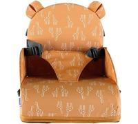 Suréleveur de siège pour enfants - Coussin de siège portable - Pour un repas confortable - Inclut un harnais de sécurité - 27 x 31 x 7 cm - Couleur ocre