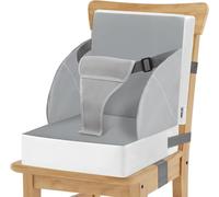 Suréleveur de siège pour enfants - Coussin de siège pour bébé - Pour table à manger - Avec harnais à 3 points - 32 x 32 x 8 cm - Gris