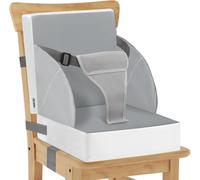 Suréleveur de siège pour enfants - Coussin de siège pour bébé - Pour table à manger - Avec harnais à 3 points - 32 x 32 x 8 cm - Gris