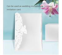 SURENHAP Cartes d'invitation de mariage 10pcs / set Style European ScARVED Personnalized box anniversaire Type de papillon blanc
