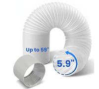 SUREPHON Tuyau de climatiseur portable de 15 cm avec coupleur, filetage dans le sens inverse des aiguilles d'une montre - Tuyau d'évacuation universel - Kit d'accessoires - 150 cm de long