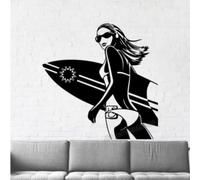 Surf Surfboard sticker plage Sport Vinyle Surf cadeaux Garçons surf fille Wall Sticker planche à voile Stickers Enfants Chambre Home Decor42X42CM