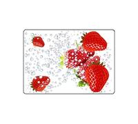 Surface de découpe Fraises en verre 28.5 x 20 cm