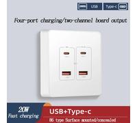Surface murale Mounte 86 Type USB charge rapide PD20W panneau de prise électricité domestique 220v à 5v prise spéciale de charge de téléphone