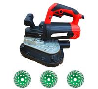 Surfaceuse Béton Électrique 2450W Ponceuse Mur et Plafond | Appareil de Chantier 2450W avec 3 Disques Rotatifs et Embout d'Aspiration pour Travaux Rénovation Maçonnerie(110v)