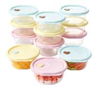 Surflyee 12 Pièces Petite Boîte Plastique Alimentaire avec couvercles | Réutilisable 200ML Petit Pot à Sauce de Salade à Emporter, Contenant en Plastique, Adapté au Réfrigérateur et au Micro-ondes