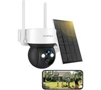 Surfola Caméra de sécurité sans WiFi, caméra de vidéosurveillance 4G avec Carte SIM, caméra d'extérieur sans Fil, Alimentation Solaire, Vision Nocturne, projecteur, HD 2,5 K, Enregistrement Local