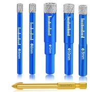 SURFOU Foret Diamant Carrelage Coffret 5, 6, 8, 10, 12mm, Forets Metaux pour 6mm, Meche Perceuse Metal, Forêt Métaux Mèches Percage Drill Bits Carrellage à Céramique Gres Verre Granit