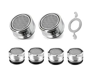 SURFOU Mousseur Robinet Cuisine, Lot De Six Embout Mitigeur Lavabo Salle De Bain À Visser M24 Economiseur Aérateur D'eau Pour Faucet, Économiseur Aerateur Robinets Anti Calcaire