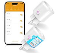 SURFOU Prise Connectée Minuteur Programmable WiFi, Programmateur Prise Électrique, Compatible avec Alexa, Google Home et SmartThings, Commande Vocale, Contrôle à Distance par Smart Life,Lot de 2