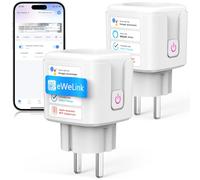 SURFOU Prise Connectée Wifi, Compatible avec Alexa Google Home, Lot de 2 | 16A 3680W, Commande Vocale, Contrôle À Distance, Sans Hub, Compatible Google Home & SmartThings, Minuterie, Suivi Énergie