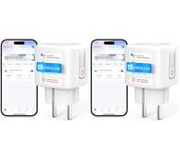 SURFOU Prise Connectée Wifi, Intelligente 16A Smart Plug 2.4GHz Mesure Consommation Electrique, Compatible Avec Alexa, Google Home et Smartthings, 3680w, Commande Vocale Contrôle À Distance (Lot de 2)
