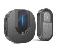 SURFOU Sonnette Sans Fil Extérieur Étanche 300 Mètres Sonnette de Porte Carillon Electronique Kit pour la Maison avec Récepteurs Enfichables 55 Sonneries, 5 Niveaux Volumes, Nior