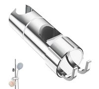 SURFOU Support Pommeau de Douche Coulissant, Douchette Fixation Reglable , Accroche Pomme Barre 25mm, Attache pour Bain Shower Holder Orientable avec Crochet Accroché Inclinable