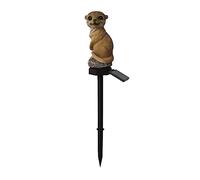 Suricate Ornement de jardin à énergie solaire étanche lumière solaire suricate Statue de jardin avec figurine en résine légère Micro ornements MvZ787
