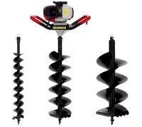 SURICUT - Tarière thermique SEMI-PROFESSIONNELLE 62 cm3 + lot de 3 mèches (100, 200 et 300 mm)